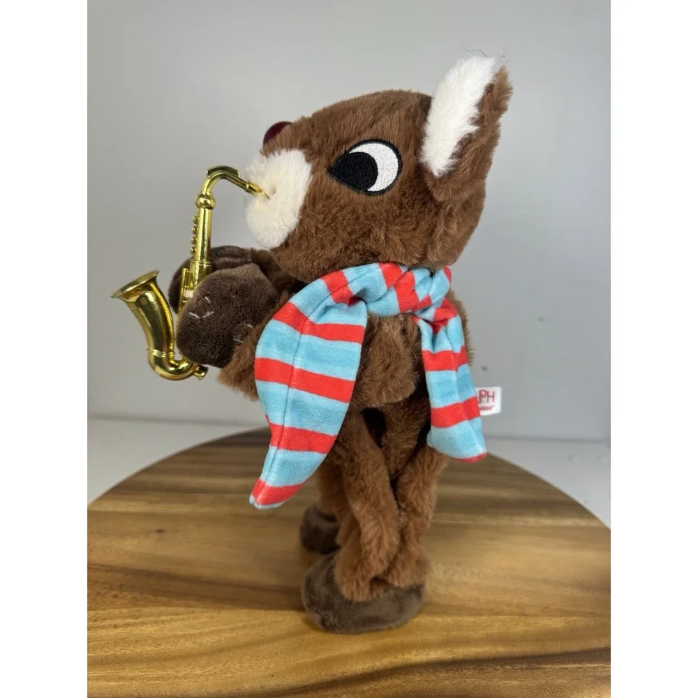 Dandee‎ Rudolph Saxophone Plush Toy Nose Lights Up, Plays Entire Song-See Video